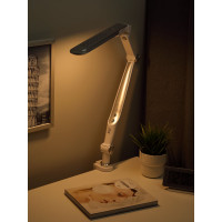 Настольный светодиодный светильник ЭРА NLED-496-12W-S на струбцине, серебро Б0052768