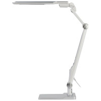 Настольный светодиодный светильник ЭРА NLED-497-12W-S на струбцине и с основанием, серебро Б0052772
