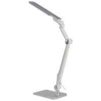 Настольный светодиодный светильник ЭРА NLED-497-12W-S на струбцине и с основанием, серебро Б0052772