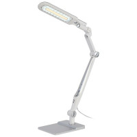Настольный светодиодный светильник ЭРА NLED-497-12W-S на струбцине и с основанием, серебро Б0052772