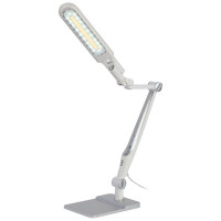 Настольный светодиодный светильник ЭРА NLED-497-12W-S на струбцине и с основанием, серебро Б0052772