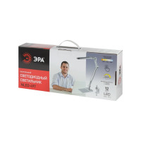 Настольный светодиодный светильник ЭРА NLED-497-12W-W на струбцине и с основанием, белый Б0052770