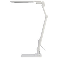 Настольный светодиодный светильник ЭРА NLED-497-12W-W на струбцине и с основанием, белый Б0052770