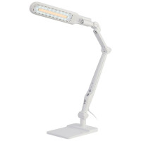 Настольный светодиодный светильник ЭРА NLED-497-12W-W на струбцине и с основанием, белый Б0052770