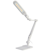 Настольный светодиодный светильник ЭРА NLED-497-12W-W на струбцине и с основанием, белый Б0052770
