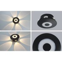 Садово-парковый светильник Apeyron светодиодный, декоративный, настенный, 7Вт, 530Лм, 3000К, IP54,черный 31-08