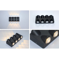 Садово-парковый светильник Apeyron светодиод, декоративный, настенный, 8Вт, 620Лм, 3000К, IP54, черный 31-04