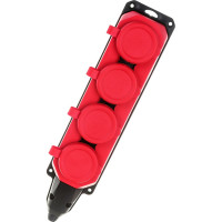 Колодка AY-KA ОУ 4-ая каучук с/з 16A IP44 красная 5540001