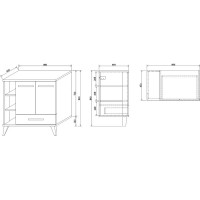 Тумба Sanflor Ингрид 80 к умывальнику Олимпия 56 С000005876