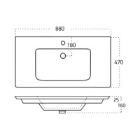 Раковина-столешница Sanovit Sharp 90 см 14090-KL 00186680