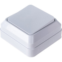 Одноклавишный выключатель Intro Quadro 2-101-01 10А-250В, IP20, открытая установка, белый, Б0053733