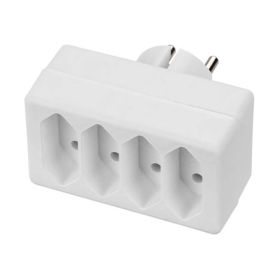 Блок на 4 гнезда TDM ELECTRIC 2П 2,5 А, 250 B, под плоскую вилку, белый SQ1806-0203