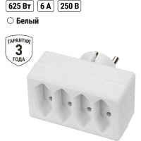 Блок на 4 гнезда TDM ELECTRIC 2П 2,5 А, 250 B, под плоскую вилку, белый SQ1806-0203