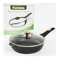 Сковорода Мечта АП Гранит star 30 см, со съемной ручкой и стеклянной крышкой с030803