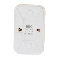 2-ая розетка IEK РСш22-3-ХС с з/к и з/ш о/у 16А GLORY сосна ERH24-K34-16