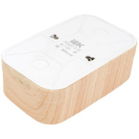 2-ая розетка IEK РСш22-3-ХС с з/к и з/ш о/у 16А GLORY сосна ERH24-K34-16