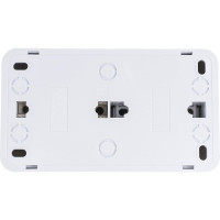 Блок: розетка с выключателем Intro Quadro 2-701-01 горизонтальный 16А-250В, IP20, открытая установка, белый, Б0053864