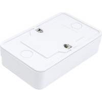 Розетка Intro Quadro двойная без заземления 2x2P, 16А-250В, IP20, открытая установка, Quadro, белый, Б0053792