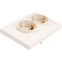Двойная розетка Intro Plano с заземлением 2x2P+E Schuko, 16А-250В, IP20, СУ, слоновая кость, Б0053916