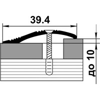 Порог разноуровневый алюминиевый Лука 39,4 мм, 2,7 м, декоративный, Дуб беленый УТ000021716