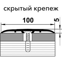 Порог одноуровневый алюминиевый Лука 100 мм, 0,9 м, декоративный, Ясень белый УТ000029544