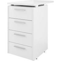 Тумба Монолит Дублин приставная / 4 ящика с змамком / 450x700x750 Белый30 ДБ38.С ДБ38.С30