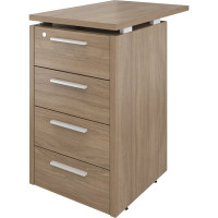 Тумба Монолит Дублин приставная (4 ящика с замком) 450x700x750 Дуб кофейный37 ДБ38.С37