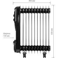 Масляный обогреватель TDM ELECTRIC МО-11К, чёрный, 2500 Вт, 11 секций, регулятор мощности 1000/1500/2500 Вт, термостат, SQ2501-0906
