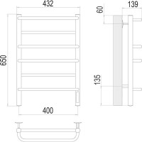 Полотенцесушитель Terminus Евромикс quick touch П6 400x650 4670078531261