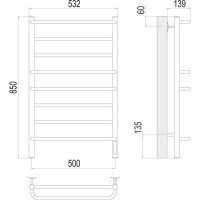 Полотенцесушитель Terminus Евромикс П8 500x850 quick touch 4670078531292