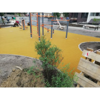 Покрытие из резиновой крошки АМОРТЕКС (1500x3000x10 мм; цвет жёлтый) 0073