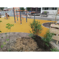 Покрытие из резиновой крошки АМОРТЕКС (1500x3000x10 мм; цвет жёлтый) 0073