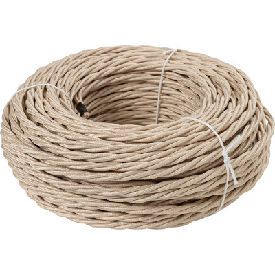 Ретро провод TDM ELECTRIC "Эко" 2х2,5 витой ГОСТ бежевый (шнур 50м) SQ2801-0112