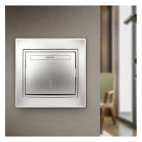 Одноклавишный переключатель Intro Plano 1-103-03 10А-250В, IP20, СУ, алюминий, Б0053746