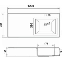 Мебельный умывальник RUNO Гамма 120 лайт левое крыло, белый 00-00001025