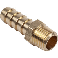 Разъем 1/4" внешняя резьба - "елочка" 10мм, латунь, в блистере AV Steel AV-700315B