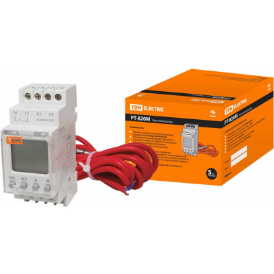 Реле температуры TDM ELECTRIC РТ-820M -25+130C, 24-240В АС/DC, с датчиком IP67, ЖК SQ1508-0002