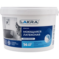 Моющаяся краска ЛАКРА латексная, белоснежная, 14 кг 8306484 ЛА-00000054