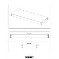 Металлическая полка с комплектом траверс для стеллажей Metalex серии HARD 1200х400 ООО Металекс АСР1240