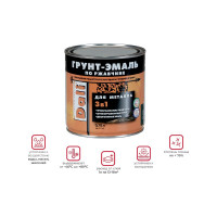 Графитовая грунт-эмаль по ржавчине DALI 3 в 1 серая Ral 7024, 0.75 л 232348