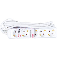 Электрический удлинитель ЭРА U5e3m3x1,5 с заземлением 5 розеток 3м ПВС 3x1,5мм2 16А Б0044038