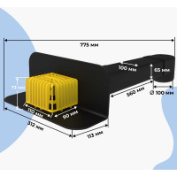 Парапетная (скапер) воронка Татполимер 100х560 мм с отводом и листвоуловителем ТП-01.П.ПП черная 30662