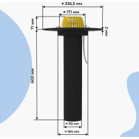 Кровельная воронка Татполимер 110х600 мм с подогревом ТП-01.100/6-Э 10695