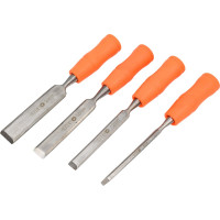 Набор стамесок СПЕЦ НСД-4П, пластик рукоять, метал боек, 4 шт,сталь HCS СПЕЦ-3384