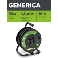 Катушка GENERICA УК50 с т/з 4 места 2P+PE/50м 3x1,5мм2 WKP20-16-04-50-G