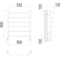 Полотенцесушитель водяной Виктория П6 500x600 Terminus 4670078530080