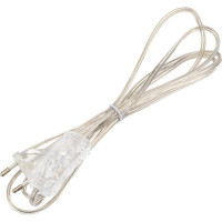 Провод с евроштекером и выключателем duwi прозрачный 2м H 03 VV-F 2x0,5 мм 28571 7