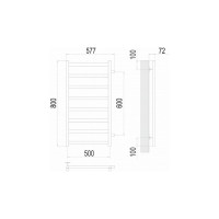 Полотенцесушитель водяной Аврора П8 500x800 бп600 Terminus 4670078529930