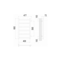 Полотенцесушитель водяной Terminus & Аврора П6 400x600 бп500 4670078529862