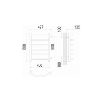 Полотенцесушитель водяной Виктория П6 400x600 бп500 Terminus 4670078530059